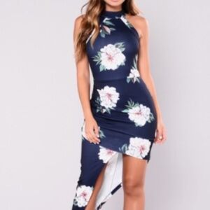 Fashion Nova Floral High-Low Dress Small | Asymmetrical Bodycon NWT